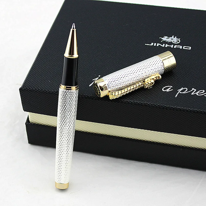 Jinhao 1200 винтажная Роскошная шариковая ручка с зажимом в виде серебряного дракона