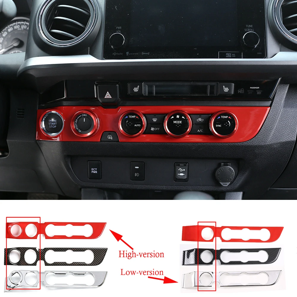 CARBON FIBER ABS Car Engine Start Stop Button Cover Trim For TOYOTA Tacoma 2016-2020 