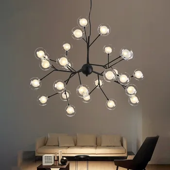 

New Modern LED Firefly Sputnik Chandelier Light Stylish Tree Branch Chandelier Lamp G4 LED Bulbs Included Clear Glass Iron AC