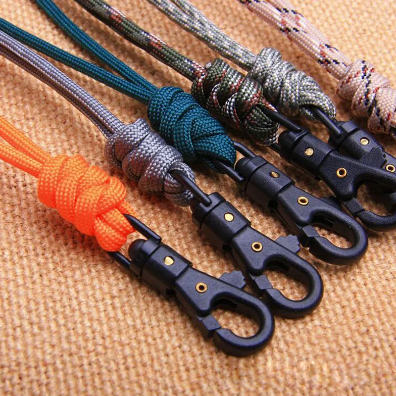 1Pc Paracord Lanyard Keychain Whistles Cord Outdoor Hanging Neck