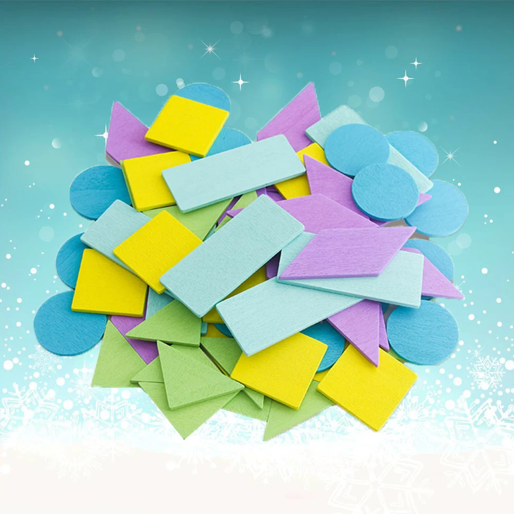 NICEXMAS 50 шт. игрушки деревянные практичные Начальная школа привлекательная математическая игрушка обучающая игрушка Геометрическая игрушка