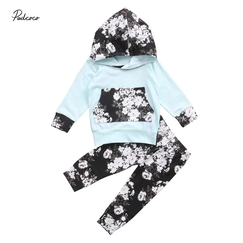 2019 с цветочным рисунком детская одежда комплекты одежды для новорожденных