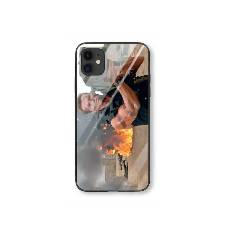 Чехол для iphone 11, мягкий чехол из закаленного стекла, забавный чехол Schwarzenegger для iphone 11 Pro Max, задняя крышка