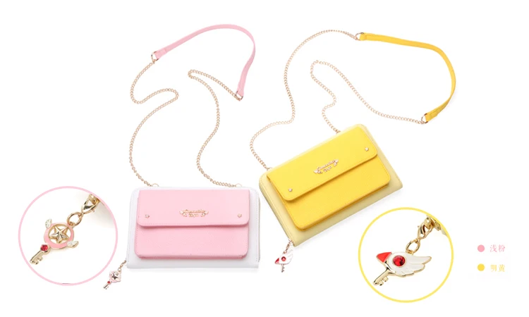 2 цвета новые карты Captor Sakura аниме печатных PU кожа творческой моды девушки прекрасный мини мультфильм розовый сумка через плечо