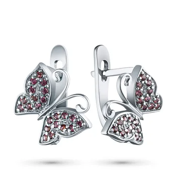 

Silver earrings with garnet e0606sg07195600