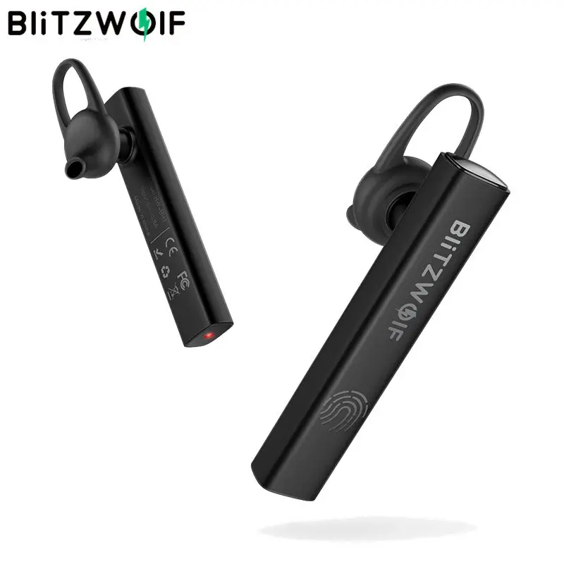 BlitzWolf BW-BH1 беспроводной bluetooth одиночный наушник HiFi мини светильник Smart Touch HD звонки шумоподавление вождения гарнитура