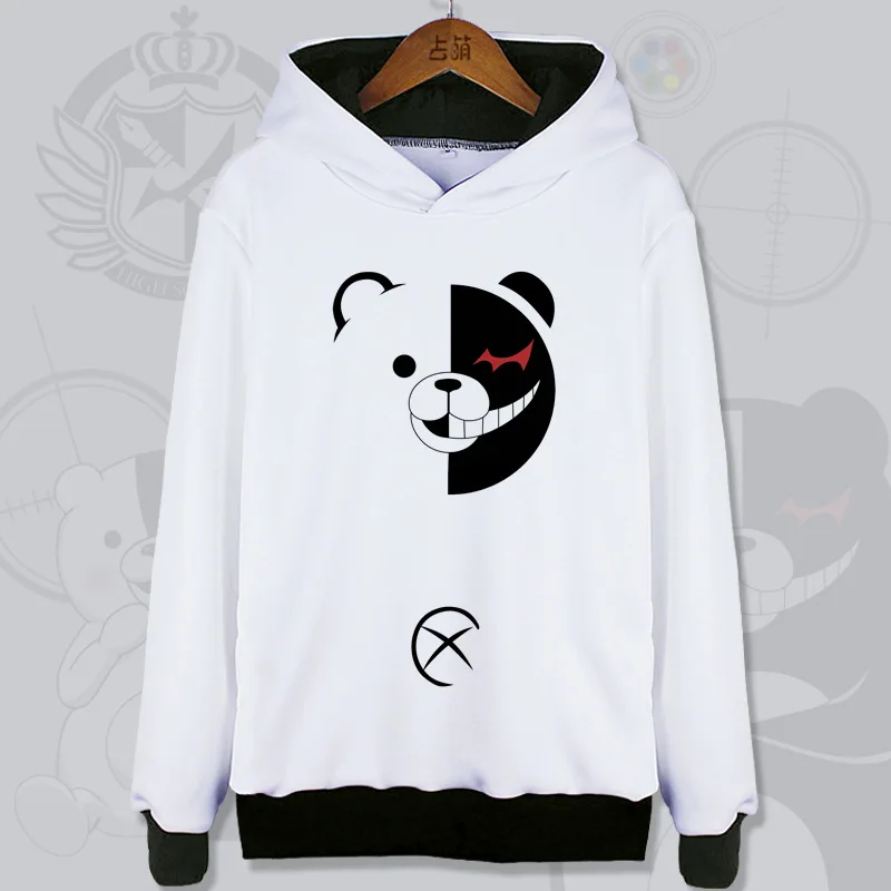 Danganronpa триггер счастливый хаос Монокума толстовка с капюшоном Косплей Костюм модная мультяшная куртка с капюшоном школьная форма для студентов