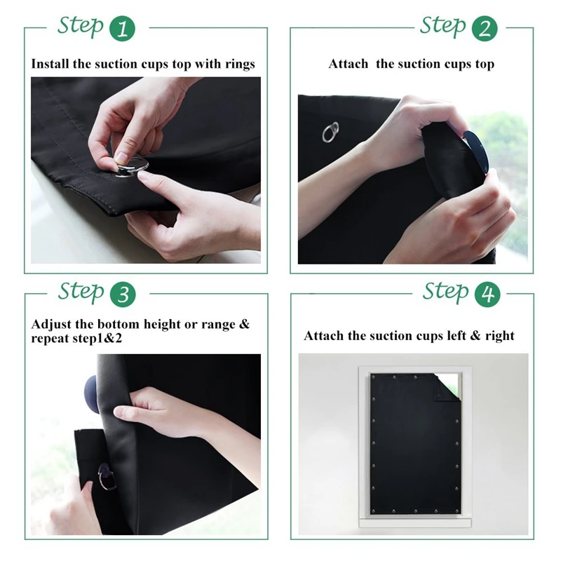 Temporary Blackout Blind Curtain For Window Adjustable Sucker Shade Drape Thermal Insulated Noise Reducing Panels For Storage Ro