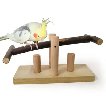 

·Pet Parrot Wooden Seesaw Rocking Chair Stand Stand Rack Toy Swing Springboard Toys For Bird Cage W