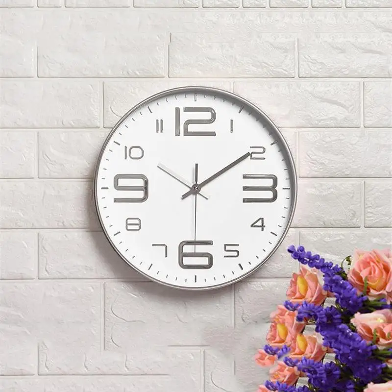 Cena 2019 New Arrival 12 Cal nowoczesne okrągłe zegary ścienne nowoczesny z tworzywa sztucznego zegary kwarcowe Horloge Wathces domu sypialnia kuchnia zegary ścienne