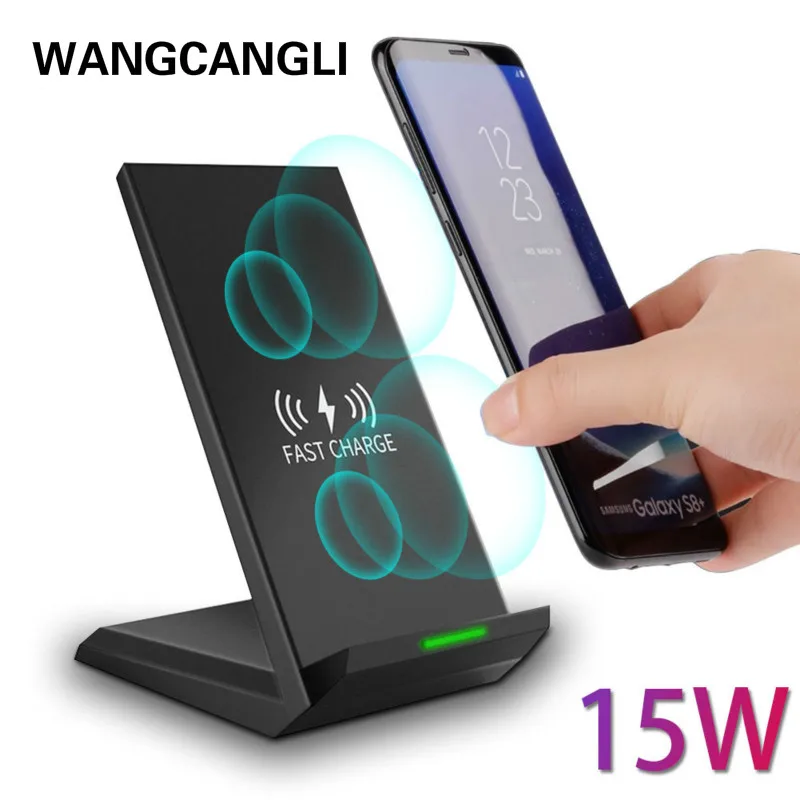 

15WQi wireless charger for Samsung S9 S10 iPhone X XS MAX XR 8 Plus for Xiaomi Huawei p30 pro 10W fast wireless charger bracket