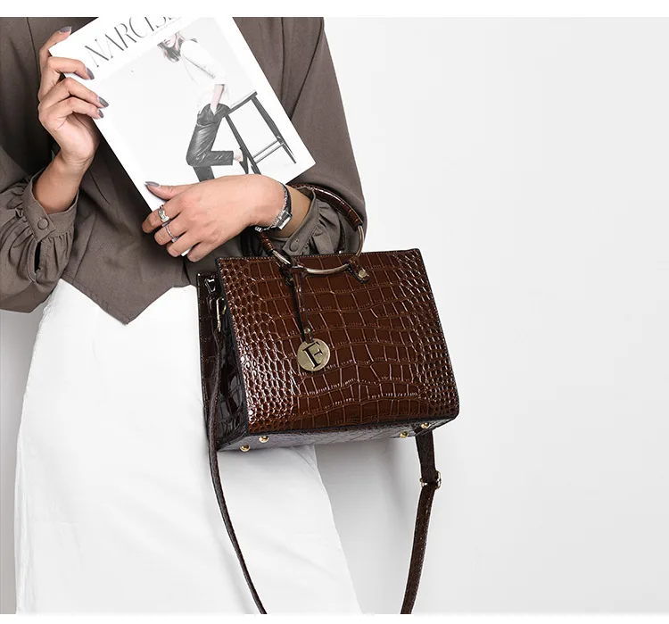 Alligator Pattern Women Handbag Purse New Fashion PU Totes Simple Large Capacity Cross Body Bag Lady Shoulder Messenger Bag