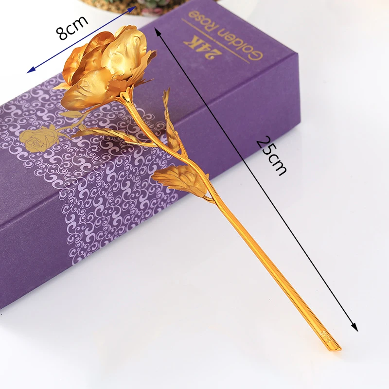 Креативный подарок ко Дню Святого Валентина, покрытый 24K фольгой, розовая роза, вечная любовь, Свадебный декор, сувенир, Прямая поставка
