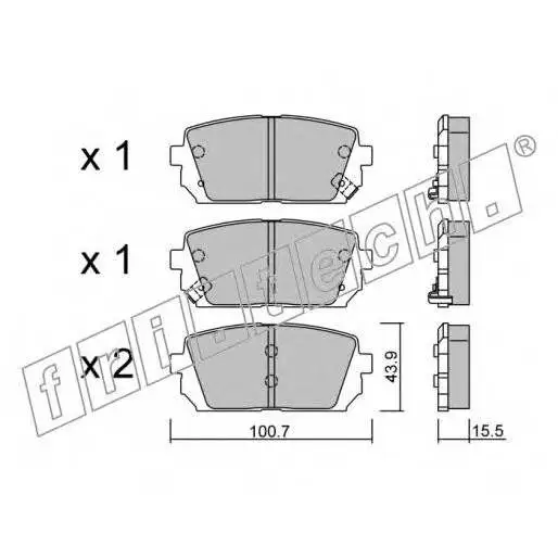 Колодки тормозные дисковые Kia fri.tech. 800.0