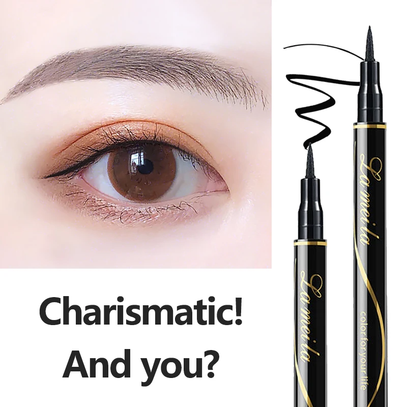 Waterproof Black Liquid Eyeliner Pencil Big Eyes Makeup Long-lasting Eye Liner Pen Make up Smooth Fast Dry Cat Eye Cosmetic Tool
