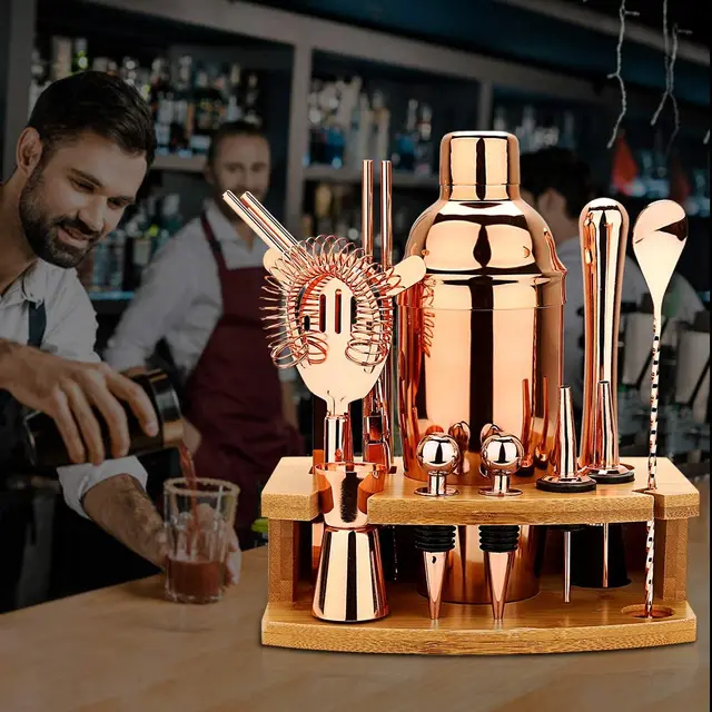 Ensemble de shaker à cocktail en acier inoxydable, kit de barman