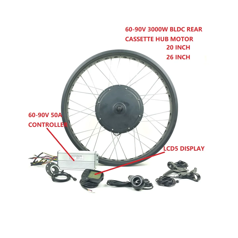 26inch with LCD5 Schuck 72V3000W Электрический велосипед BLDC Снежный велосипед задняя Кассетная ступица мотор 20 или 26 дюймов fat tire с дисплеем LCD3 или LCD5 - Цвет: 26inch with LCD5