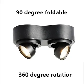 

Angle Adjustable LED COB Recessed Downlight Black/White Housing 12W 2X10W Dimmable LED Ceiling Spot Light for Pic Background