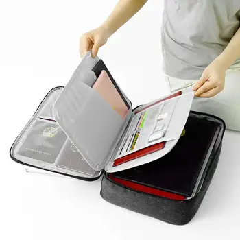 

New Family Document Storage Bag Bill Account Passport Double-layer Document Sorting Bag,37*28*10cm