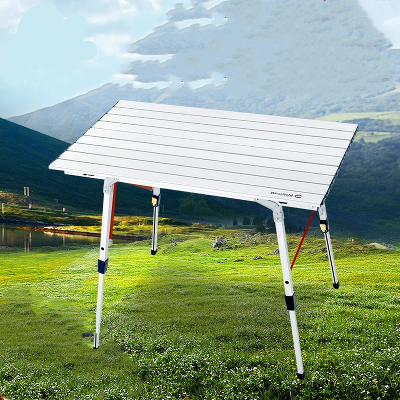

Outdoor Aluminum Alloy Folding Table, Picnic Table Ultra Light Outdoor Portable Folding Table and Chair Aluminum Alloy Material