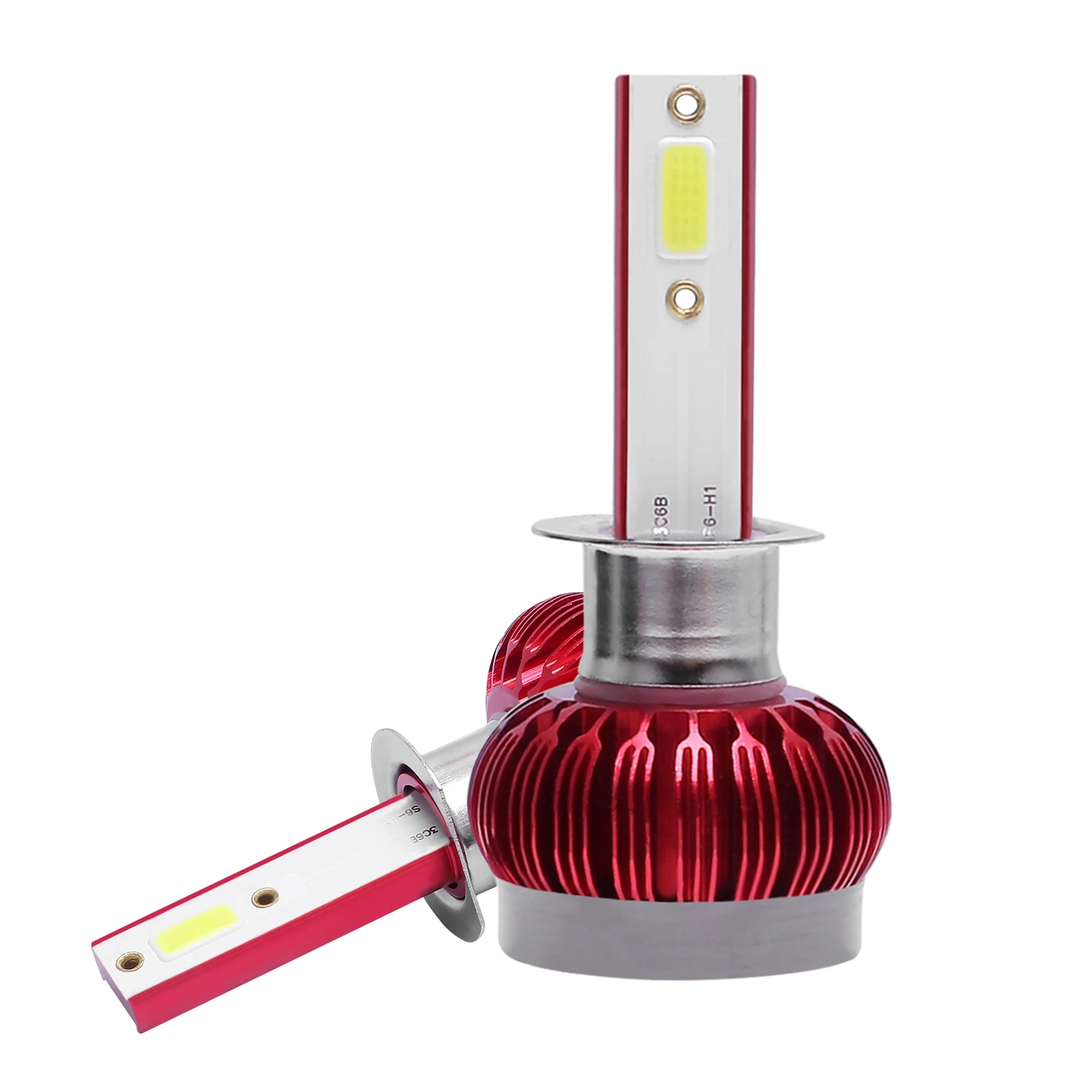 

6063 Aviation Aluminum 2* Waterproof LED Car Headlight H1 6500LM High Low Beam Bulb 24W Lamp Light
