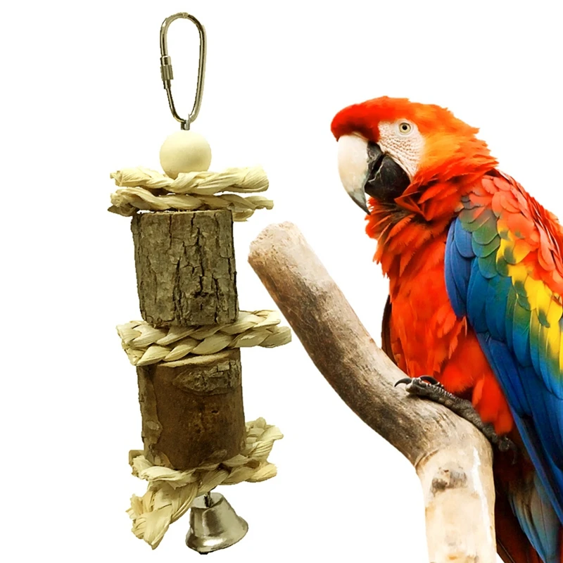 font b Pet b font Parrot Bird Chew Bite proof Toy with Bell String Hanging