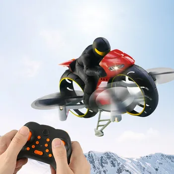 

2.4G LED Light Ground Land Air Fly Motorcycle Mode Remote Control Four-axis Drone Racing Stunt Motorcycle Toys For Children Gift