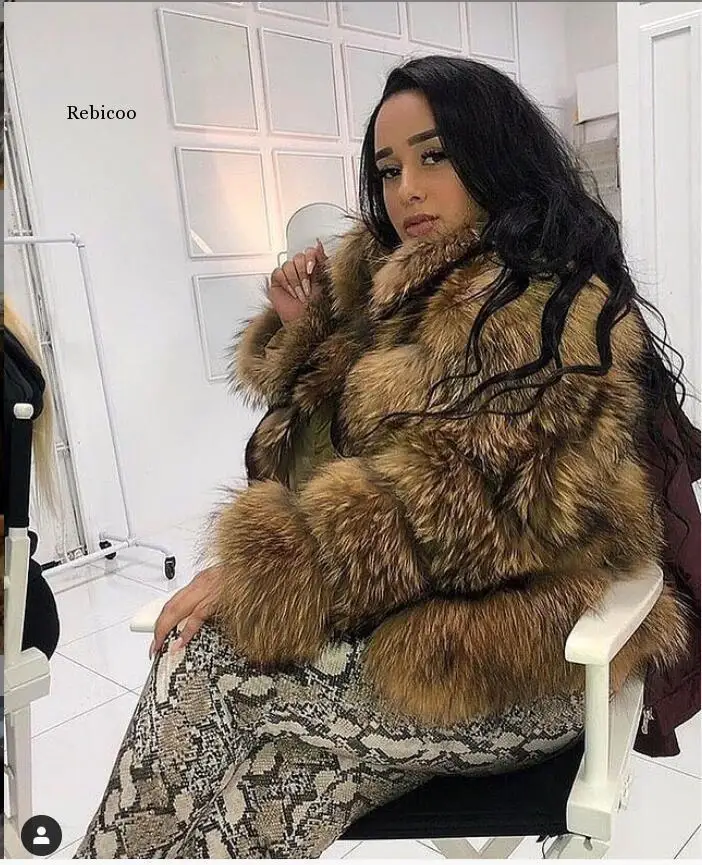 Raccoon Fake Fur Winter Jacket Women Big Fluffy Faux Fur Coat Thick Warm Outerwear Streetwear Women Fur Coat