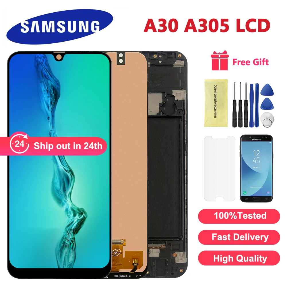 ЖК дисплей 6 4 ''для Samsung galaxy A30 A305/DS A305F A305FD A305A сенсорный экран с цифровым