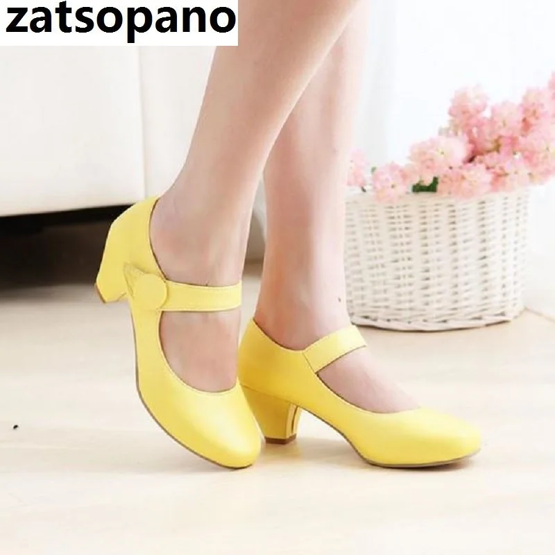 Lady Shoes Chunky Heels Wedding Pumps 