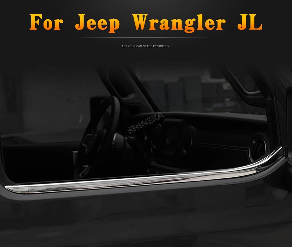 1 SHINEKA Car Sticker for Jeep Wrangler JL Accessories 2 Door 4 Door Window Decoration 3D Stainless Steel Sticker For Wrangler JL