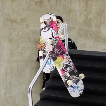 

Complete Skateboard Dancing Longboard Adults Freestyle Street Road Scooters adult Teenagers Wood Longboard 4 Wheels#C4