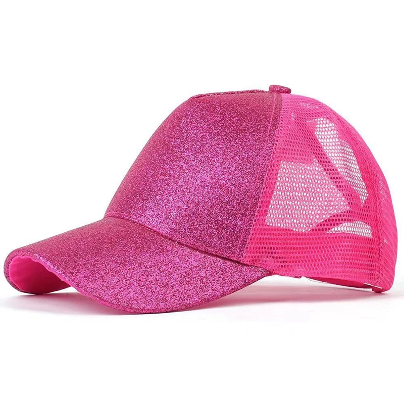 NXYY, розовая, блестящая, конский хвост, бейсболка, женская, Snapback, папа, шляпа, сетка, Дальнобойщик, кепка s, грязный, женский, регулируемый, хип-хоп, шапки для женщин