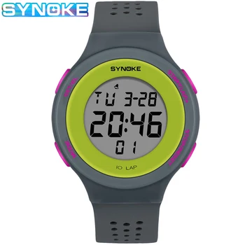 

SYNOKE Men Digital Watches Outdoor Sports LED Waterproof Repeater Male Wrist Watch Auto Date Date Week Display Watches