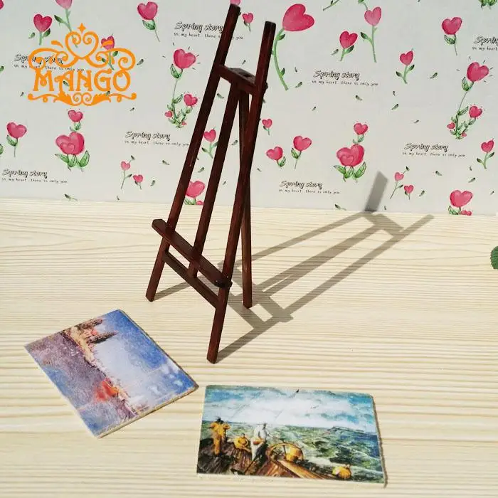 1: 12 кукольный дом DIY хижина мини статическая модель сцены аксессуары выпускной для изготовления мольберт доска для рисования 3 шт