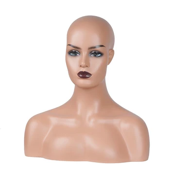 

Body Mannequin Head Display Mold Stand Female Realistic Fiberglass Mannequin Head Bust for Wig Jewelry and Hat
