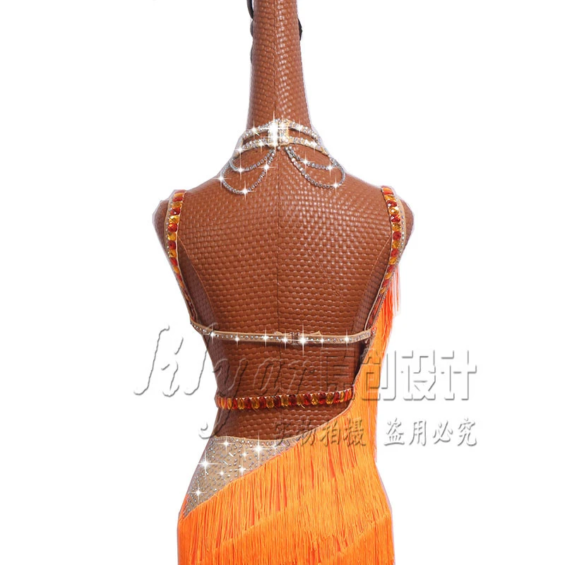 Luxury Latin Dance Dresses Performance Costumes Sexy Sling Diamond Tassel Dress For Women Girls Stage Competiton Clothing