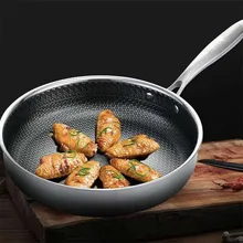 Stainless Steel Skillet Non-stick Fry Pan Both gas cooker and induction cooker Multipurpose Cookware Use for Home Kitchen