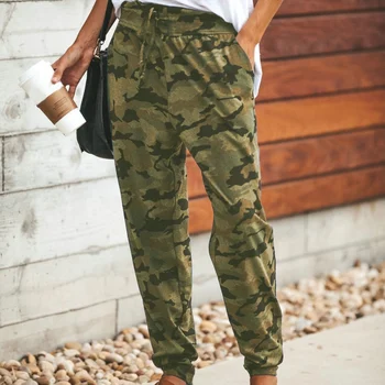 

Women's Pants Streetwear European And American Style Camouflage Pants Sexy Slim Fit Printed High Waist Pants Trousers Female W3