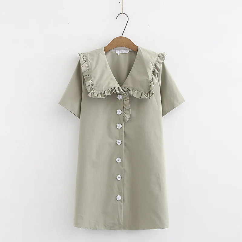 

Non-mainstream Dress Peter Pan Collar Short Skirt Frilled A- line Skirt Sub-Hong Sister chao ren guan Shop Summer WOMEN'S Dress