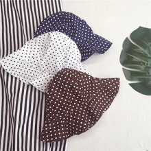 Детская шляпа; модные кепки с принтом в горошек; милая детская шапка в рыбацком стиле с оборками для девочек; несколько цветов на выбор; шляпа от солнца