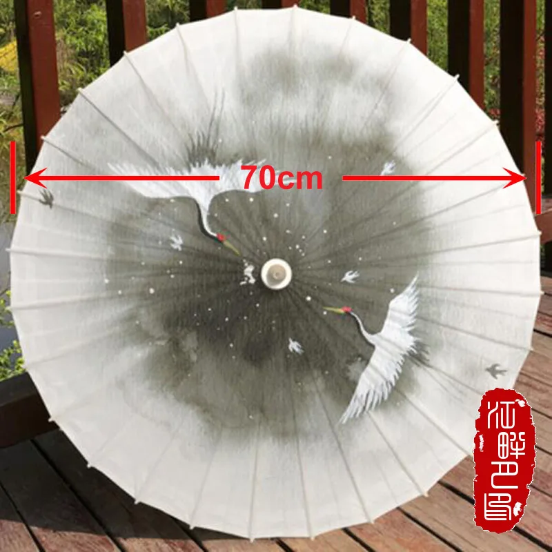 Diameter 70CM Иен два влюбленных птицы летающие круглые масла бумажный зонтик черный и белый бумажный зонтик культуры конференции висящий бумажный зонтик - Цвет: Diameter 70CM