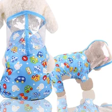 Chien imperméable pour petits chiens combinaison imperméable vêtements pour animaux de compagnie vêtements de plein air dessin animé chien chat à capuche imperméable Chihuahua Teddy(China)