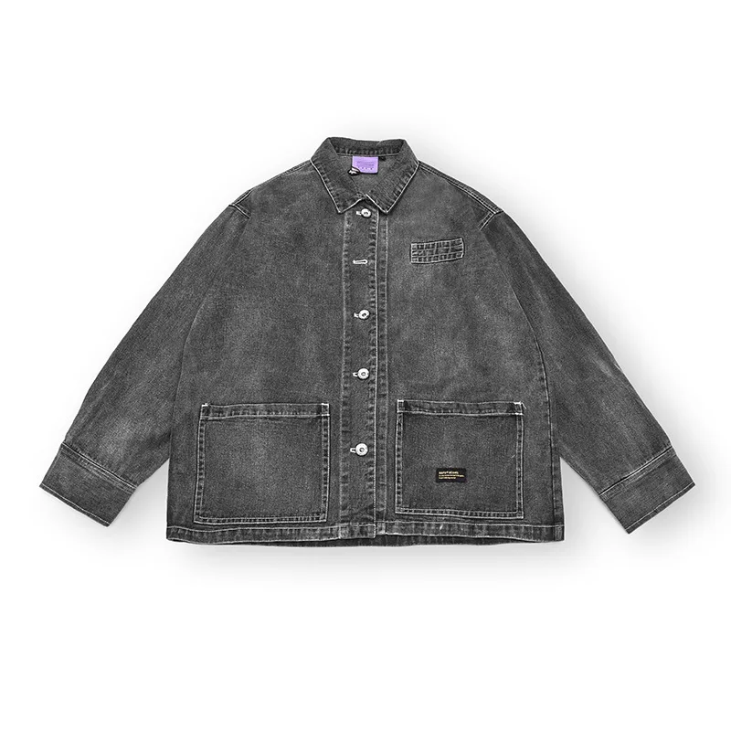 

City Where the Product Autumn New Style Origional Solid Color Cowboy Jacket Tooling Jacket Men's Thin