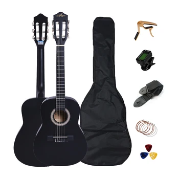 

Classical Guitar 30 inch Acoustic Guitar Bundle Kids Wooden 6 Strings Kit for Kids Students Beginners Adults CGT301