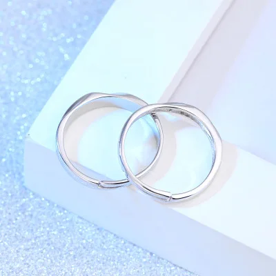 Lover's Свадебные Кольца для пары обручальное кольцо набор Пара Циркон геометрический 925 пробы серебряные ювелирные изделия для женщин и мужчин Anillos