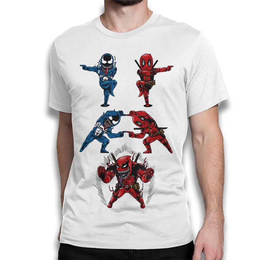 Venom Deadpool Combo Art T-Shirt Funny Tee Men'S Women'S All Sizes Gym Shirt | Мужская одежда