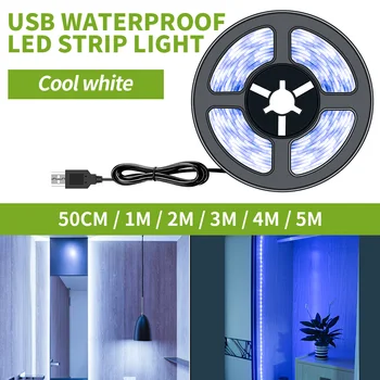 

Led Strip Light USB Flexible Wall Lamp 5V Led Bathroom Waterproof Decor Light 0.5M 1M 2M 3M 4M 5M Bedroom Under-Cabinet Lighting