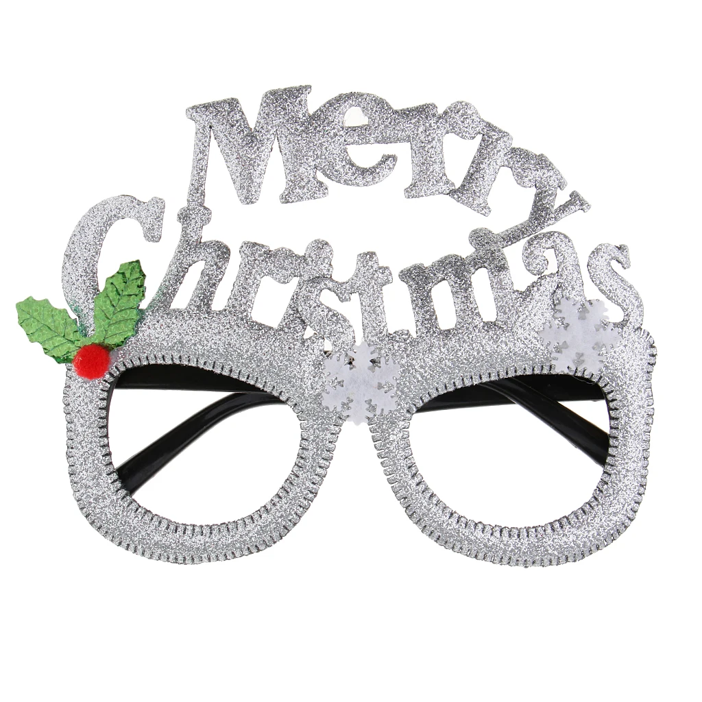 Glitter Merry Christmas Snowflake Sunglasses Novelty Glasses Xmas Party Favors for Parties and Christmas Kids and Adults