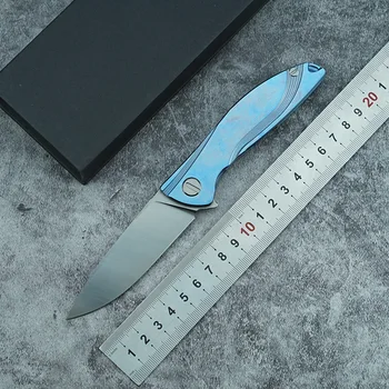 

NKAIED NeOn Flipper folding knife D2 blade titanium alloy handle camping outdoor survival kitchen fruit knife EDC tool